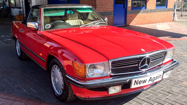 Classic car ceramic coating makes a vintage Mercedes look like new.