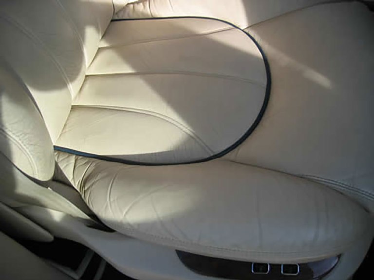 Worn leather seat on Rolls-Royce