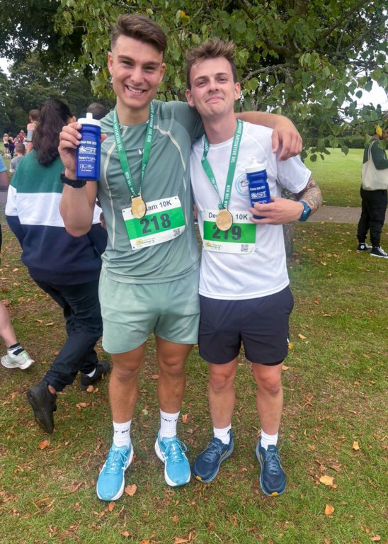 Matt and Alfie on completion of their charity run.