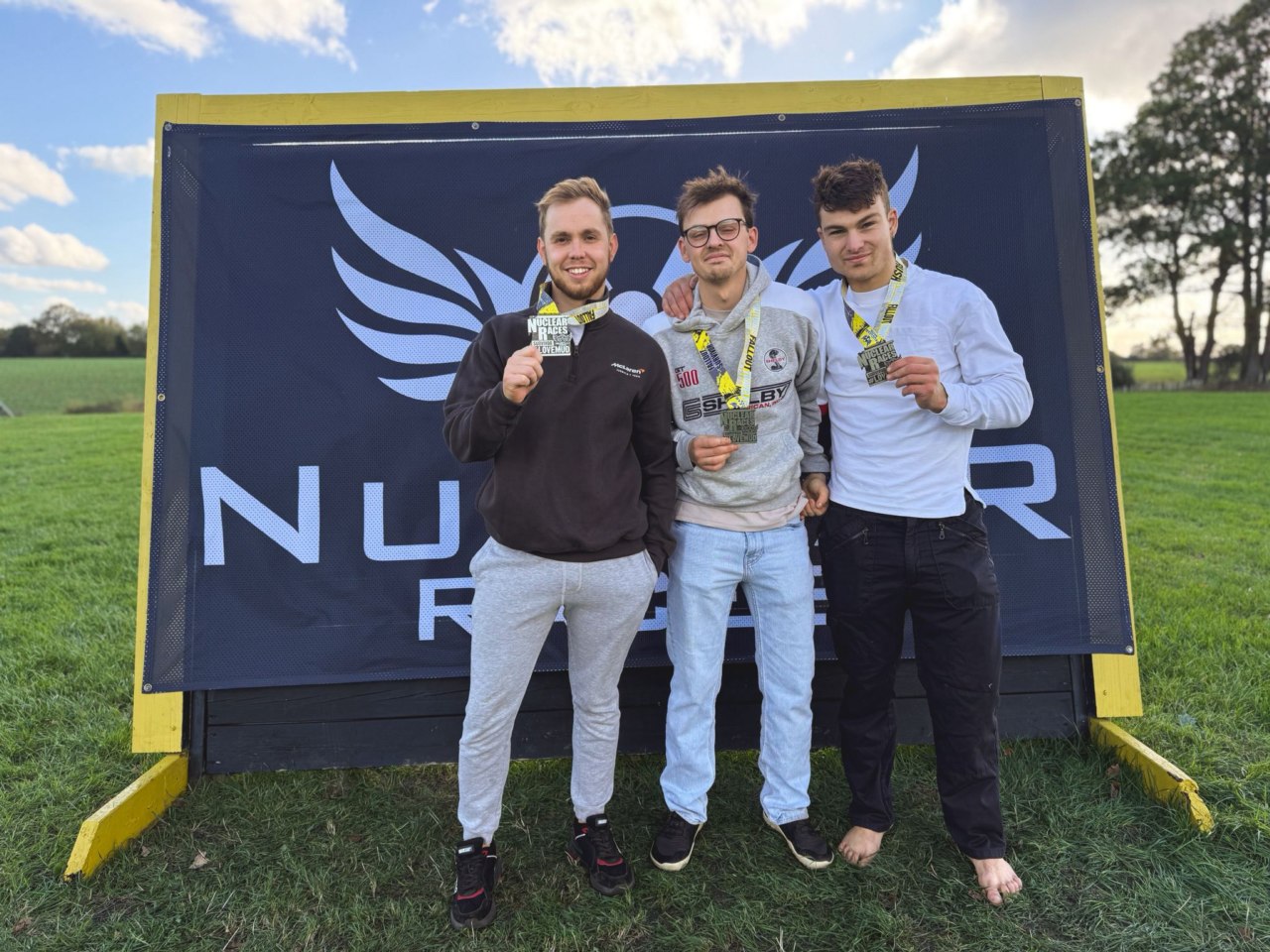 Alfie, Tom and Matt with their medals.