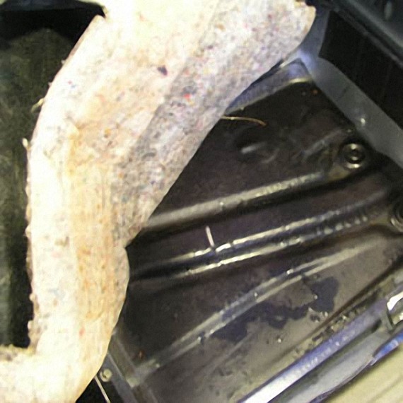 Car carpet underlay dried and clean