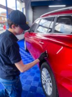 Gus applying a ceramic coating.