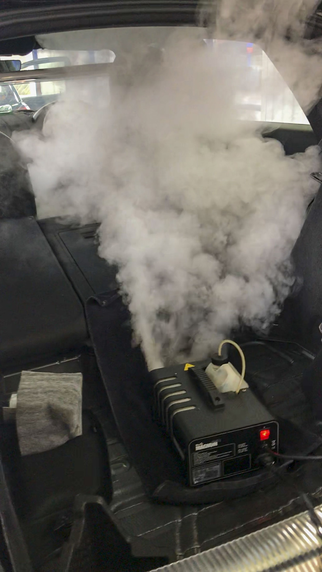 We can put nice odours in a car with a termo-fogging treatment