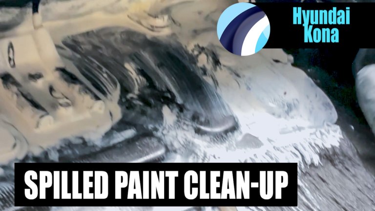 White emulsion paint spilt in Hyundai